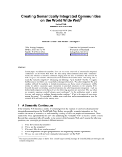 Creating Semantically Integrated Communities on the World Wide