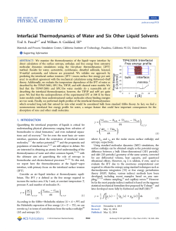 Interfacial Thermodynamics of Water and Six Other Liquid Solvents