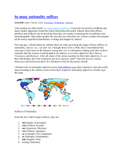 So many nationality suffixes - Geo