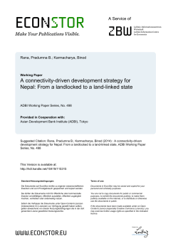 A Connectivity-Driven Development Strategy for Nepal