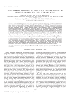 application of johnson et al.`s speciation threshold