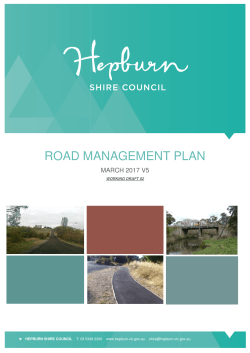ROAD MANAGEME ROAD MANAGEMENT PLAN EMENT PLAN