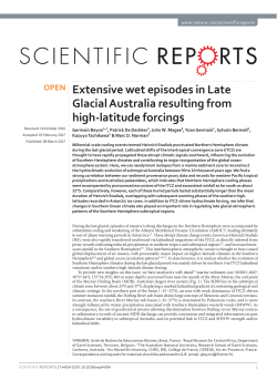 Extensive wet episodes in Late Glacial Australia resulting from high