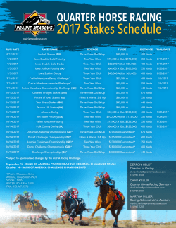 2017 Stakes Schedule