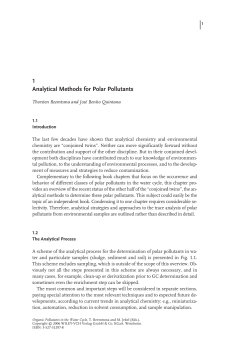 Analytical Methods for Polar Pollutants