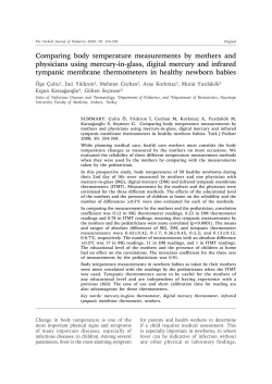 Comparing body temperature measurements by mothers and