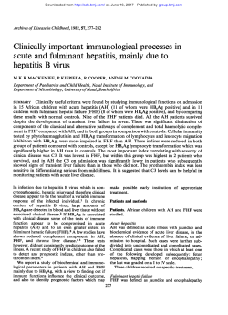 Clinically important immunological processes in acute and fulminant
