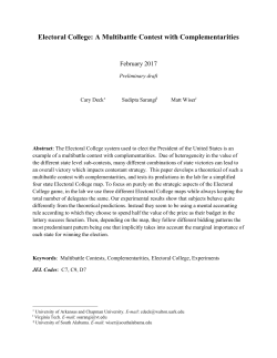 Electoral College: A Multibattle Contest with Complementarities