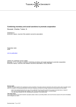 Tilburg University Combining monetary and social sanctions to