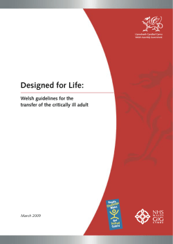 Designed for Life: Welsh Guidelines for the transfer of the critically ill