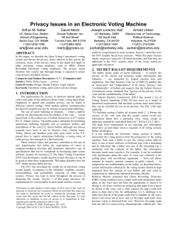 Privacy Issues in an Electronic Voting Machine