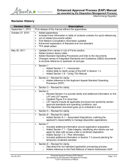 Enhanced Approval Process (EAP) Manual (as amended by the