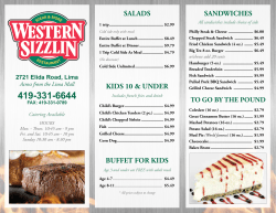 Menu - Western Sizzlin | Lima Ohio