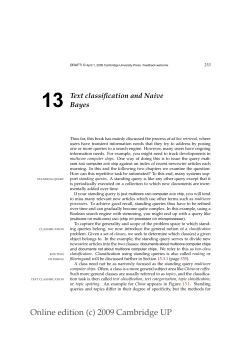 Text classification and Naive Bayes