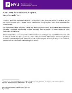 Apartment Improvement Program Options and Costs