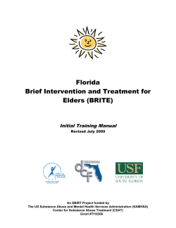 Florida Brief Intervention and Treatment for Elders (BRITE)