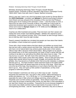 Developing Swimming Talent Through a Growth