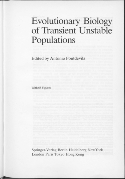 Evolutionary Biology of Transient Unstable Populations