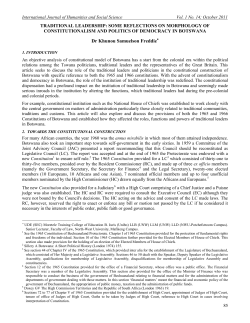 traditional leadership: some reflections on morphology of