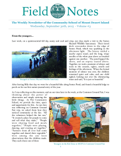 Field Notes 3 - The Community School of Mount Desert Island