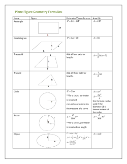 Plane Figure Geometry Formulas: