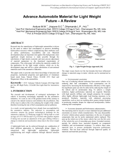 Advance Automobile Material for Light Weight Future