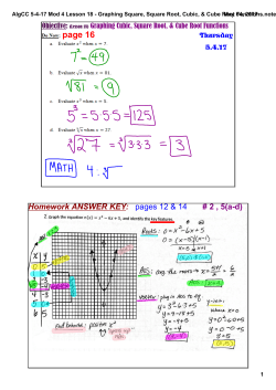 AlgCC 5-4-17 Mod 4 Lesson 18 - Graphing Square, Square Root