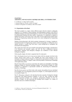 CHAPTER 1 ASSESSING AND MANAGING EARTHQUAKE RISK