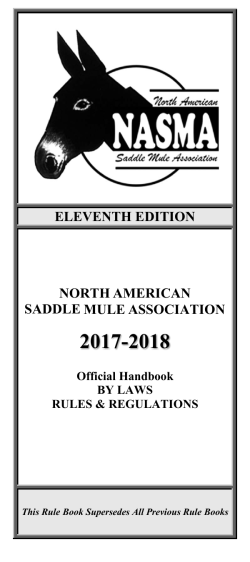Rule Book - North American Saddle Mule Association