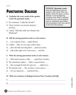 PUNCTUATING DIALOGUE