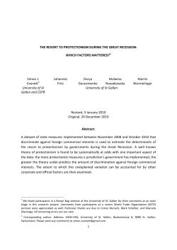 The Resort to Protectionism during the Great Recession