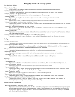 Biology I (General) Lab / Activity Syllabus