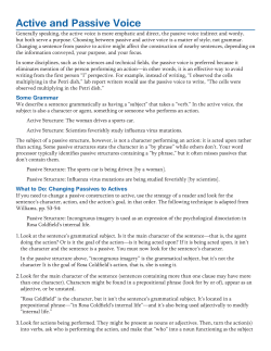 Active and Passive Voice