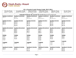 ELA Fourth Grade Pacing Guide 2013-2014