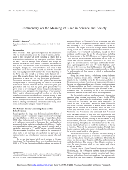 Commentary on the Meaning of Race in Science and Society