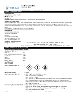 Carbon Disulfide - Chemtrade Logistics