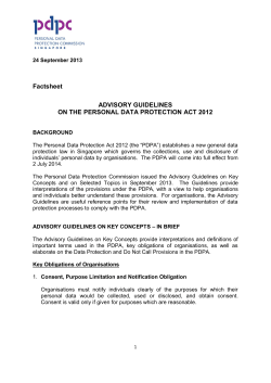 Factsheet - Personal Data Protection Commission
