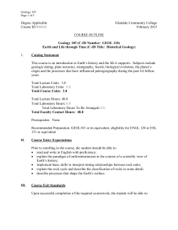 GEOL 105 Rev Feb 2015 - Glendale Community College