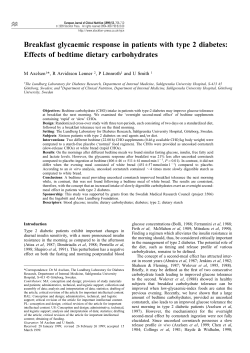 Breakfast glycaemic response in patients with type 2 diabetes