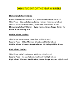 2016 student of the year winners - East Baton Rouge Parish School