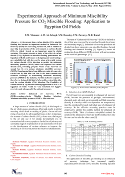 Experimental Approach of Minimum Miscibility Pressure for CO2