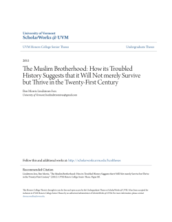 The Muslim Brotherhood: How its Troubled History Suggests that it