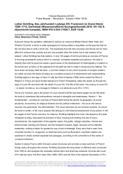 Lothar Schilling, Das Jahrhundert Ludwigs XIV