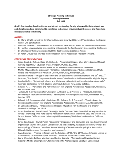 Accomplishments Fall 2009 - Western Connecticut State University