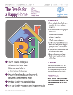 The Five Rs for a Happy Home: - Strengthening Families Program