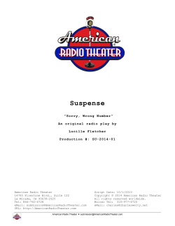 Suspense -- &ldquo;Sorry, Wrong Number&rdquo;