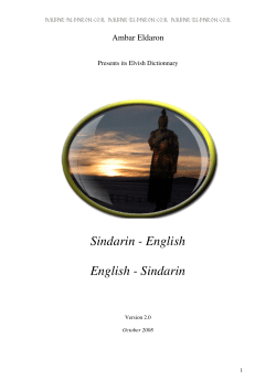 Sindarin - English English - Sindarin