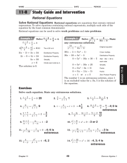 11-8 Study Guide and Intervention