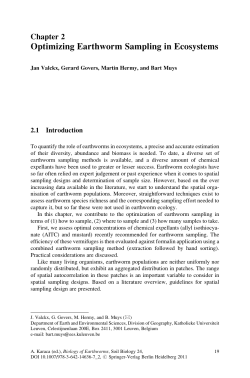 Optimizing Earthworm Sampling in Ecosystems
