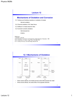 Lecture 12 Mechanisms of Oxidation and Corrosion